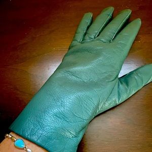 Green Leather Gloves